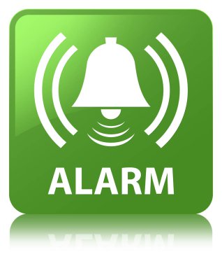 Alarm (zil simgesini) yumuşak yeşil kare düğmesi
