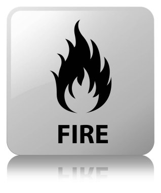 Yangın beyaz kare düğme