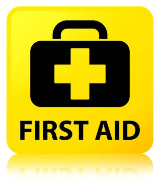 İlk yardım sarı kare düğme