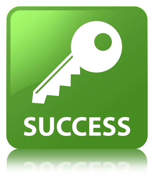 Success (key icon) soft green square button