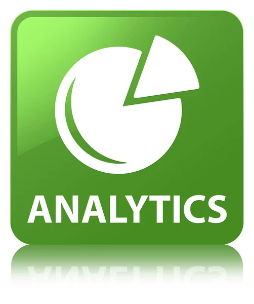 Аналітика (піктограма графа) м'яка зелена квадратна кнопка — стокове фото