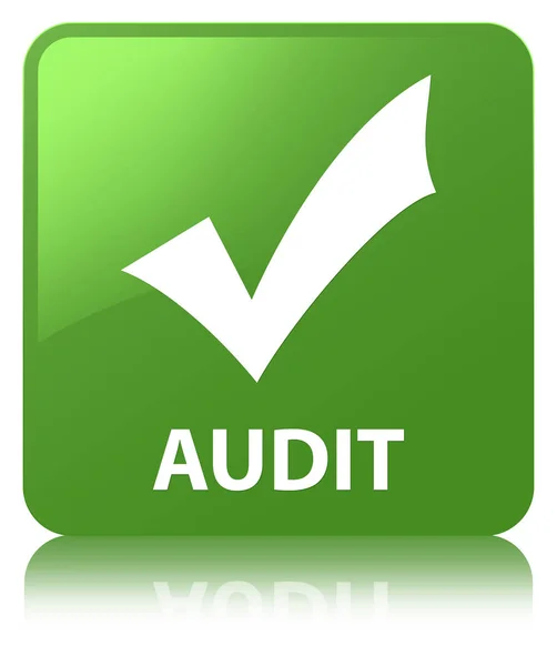 Auditoría (validar icono) botón cuadrado verde suave — Foto de Stock