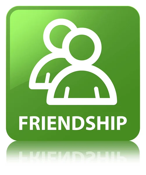 Friendship (group icon) soft green square button — Stock Photo, Image