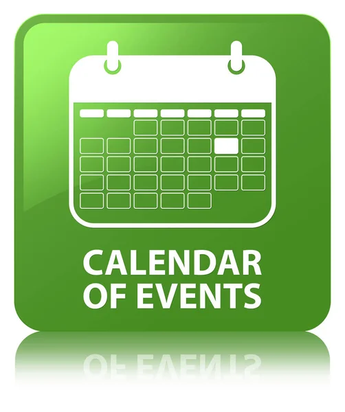 イベント柔らかい緑色の正方形ボタンのカレンダー — ストック写真