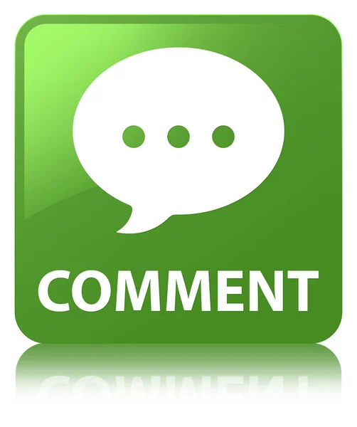 Comment (conversation icon) soft green square button — Stock Photo, Image