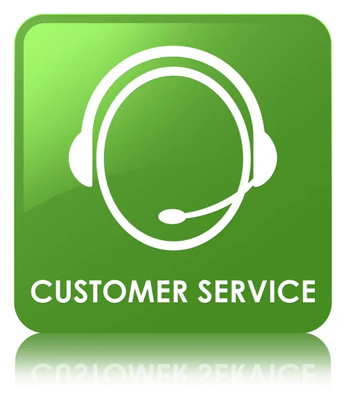 Customer service (customer care icon) soft green square button