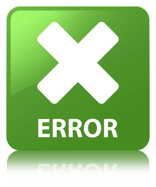 Error (cancelar icono) botón cuadrado verde suave — Foto de Stock