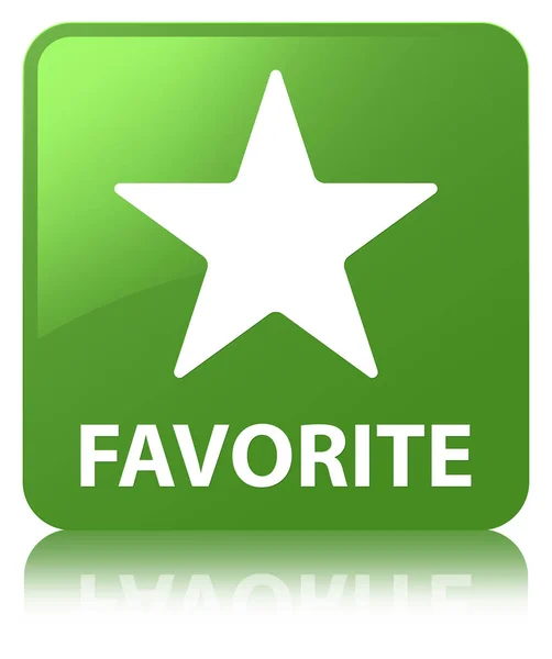 Bouton carré vert tendre favori (icône étoile) — Photo