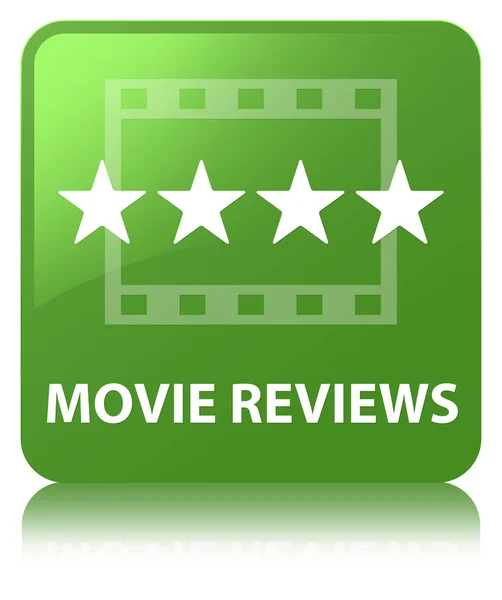 Movie reviews soft green square button — Stock Photo, Image