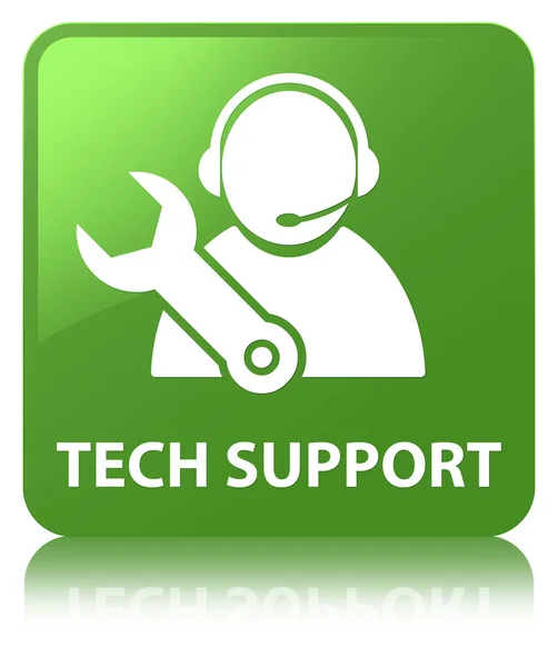 Tech ondersteuning zachte groene vierkante knop — Stockfoto