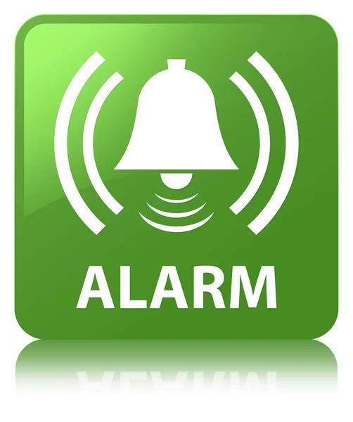 Alarm (Glockensymbol) weiche grüne quadratische Taste — Stockfoto