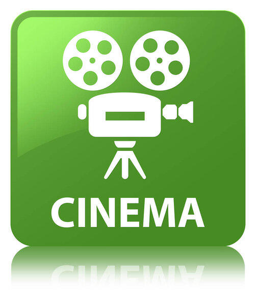 Cinema (video camera icon) soft green square button