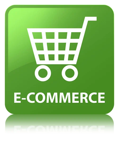 E-commerce botão quadrado verde macio — Fotografia de Stock