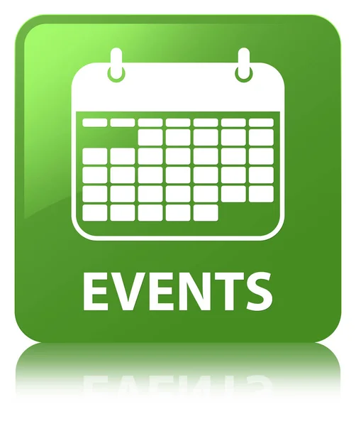 Events (calendar icon) soft green square button — Stock Photo, Image