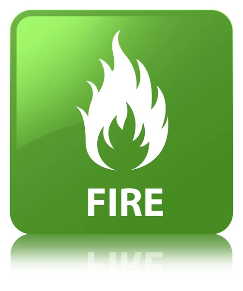 消防软绿色方形按钮 — 图库照片