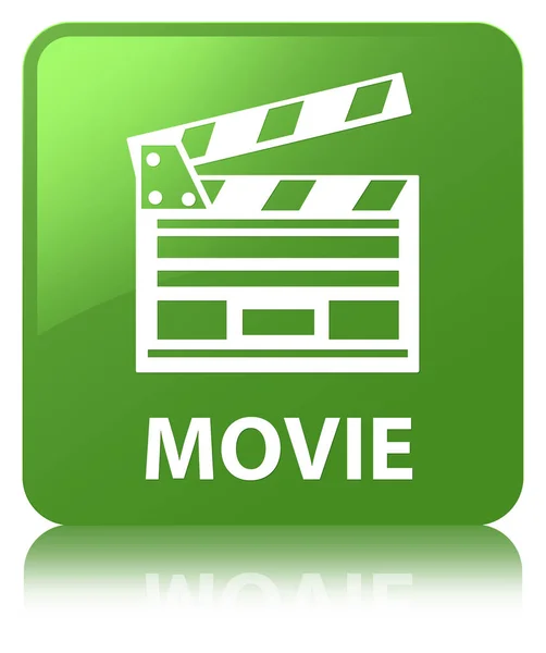 Movie (cinema clip icon) soft green square button — Stock Photo, Image