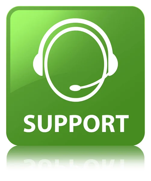 Support (customer care icon) soft green square button