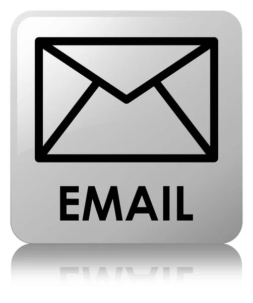 Email bouton carré blanc — Photo