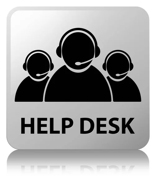 Help desk (customer care team ikon) vit fyrkantig knapp — Stockfoto