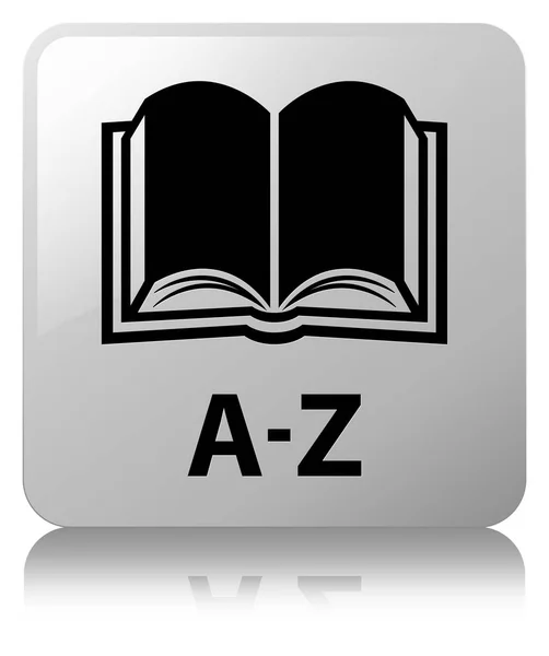 A-Z (піктограма книги) біла квадратна кнопка — стокове фото