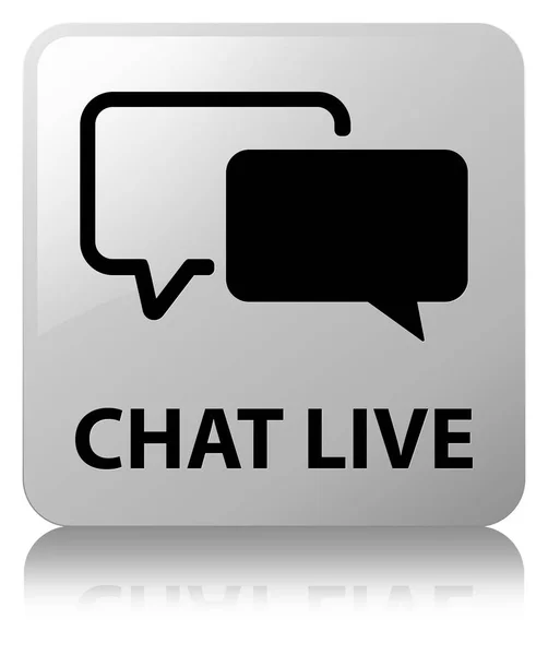 Chat live weißen quadratischen Knopf — Stockfoto