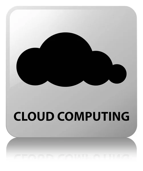 Pulsante quadrato bianco cloud computing — Foto Stock