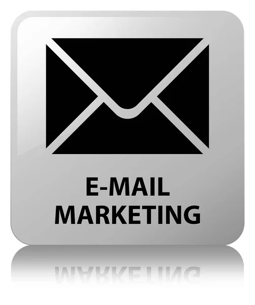 E-mail marketing botão quadrado branco — Fotografia de Stock