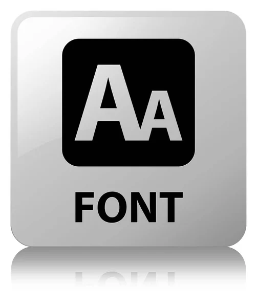 Font vit fyrkantig knapp — Stockfoto