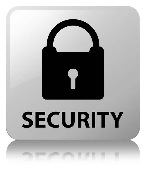 Security (padlock icon) white square button — Stock Photo, Image