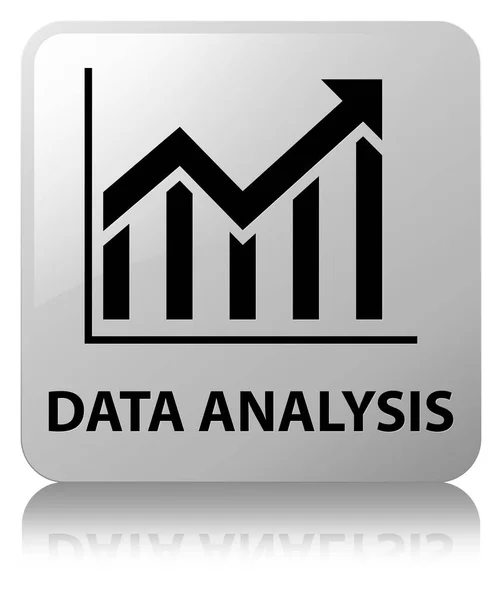 データ分析 (統計アイコン) 白い正方形ボタン — ストック写真