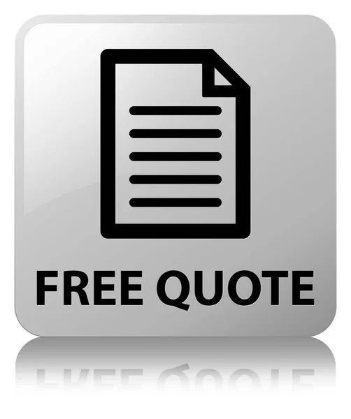 Free quote (page icon) white square button — Stock Photo, Image