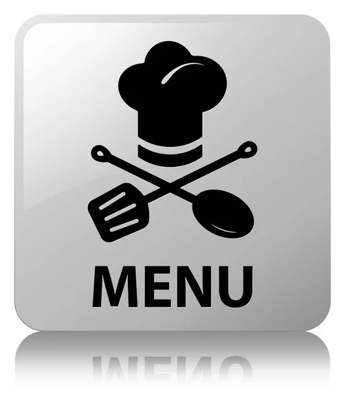 Menu (restaurant pictogram) witte vierkante knop — Stockfoto