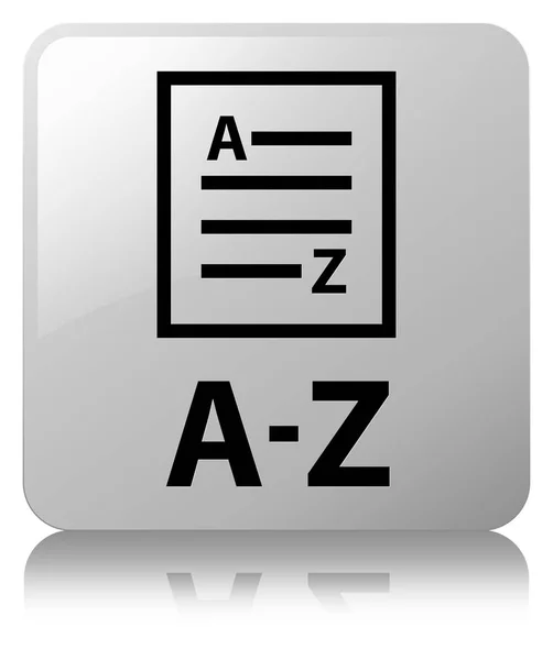 A-Z (icono de la página de lista) botón cuadrado blanco — Foto de Stock