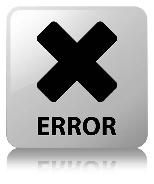 Erro (cancelar ícone) botão quadrado branco — Fotografia de Stock