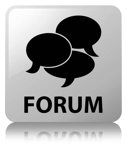 Forum (kommentarer ikon) vit fyrkantig knapp — Stockfoto