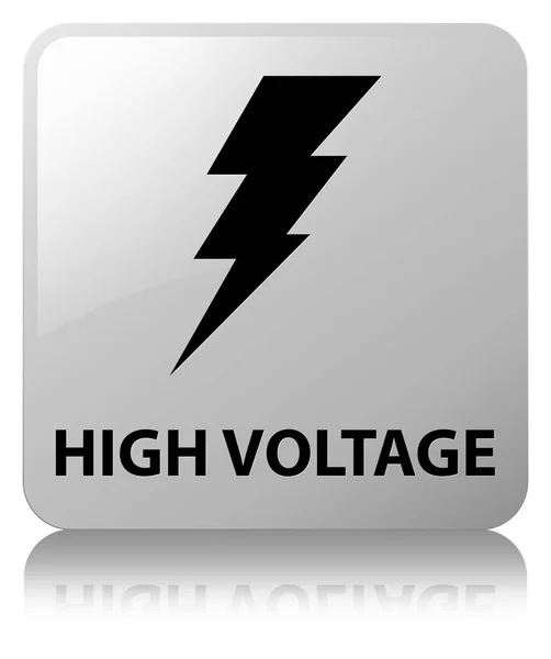 Hoogspanning (elektriciteit pictogram) witte vierkante knop — Stockfoto