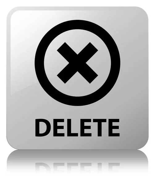 Delete white square button — Stock Photo, Image