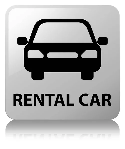 レンタル車白正方形ボタン — ストック写真