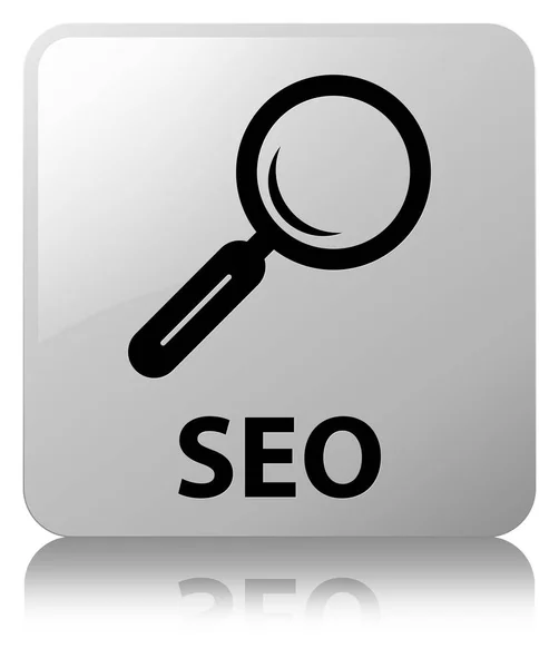 Seo white square button — Stock Photo, Image
