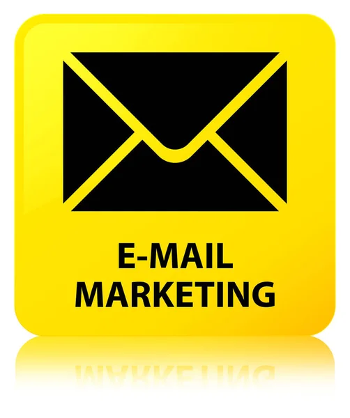 E-mail marketing giallo pulsante quadrato — Foto Stock