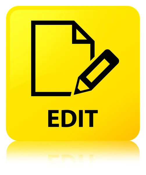 黄色の正方形ボタンを編集します。 — ストック写真