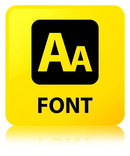 글꼴 노란색 사각형 버튼 — 스톡 사진