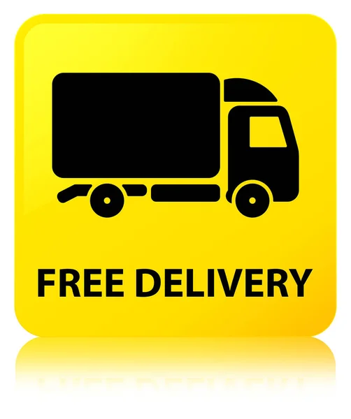 Free delivery yellow square button — Stock Photo, Image