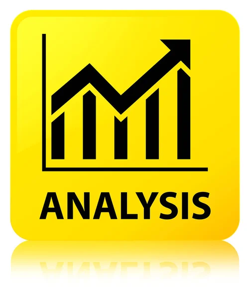 Analys (statistik ikon) gul fyrkantig knapp — Stockfoto