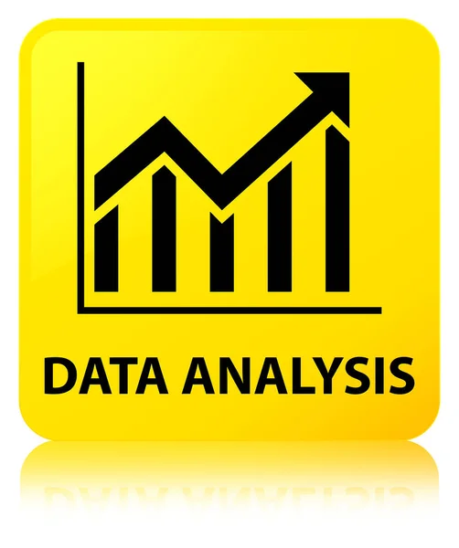 データ分析 (統計アイコン) 黄色い四角ボタン — ストック写真
