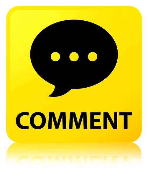 Commento (icona conversazione) giallo pulsante quadrato — Foto Stock