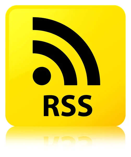 RSS yellow square button — Stock Photo, Image
