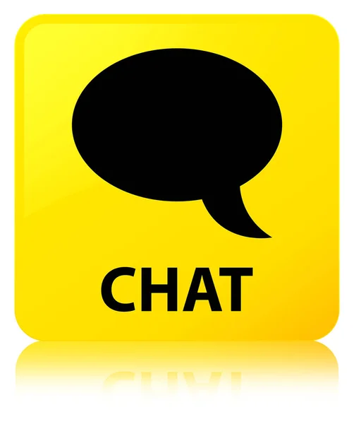 Pulsante quadrato giallo Chat — Foto Stock