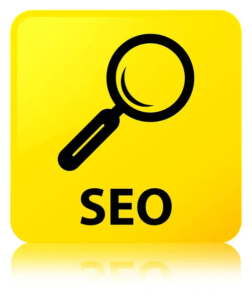 Seo yellow square button — Stock Photo, Image