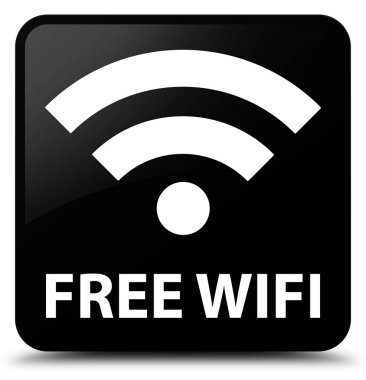 Ücretsiz Wi-Fi siyah kare düğme